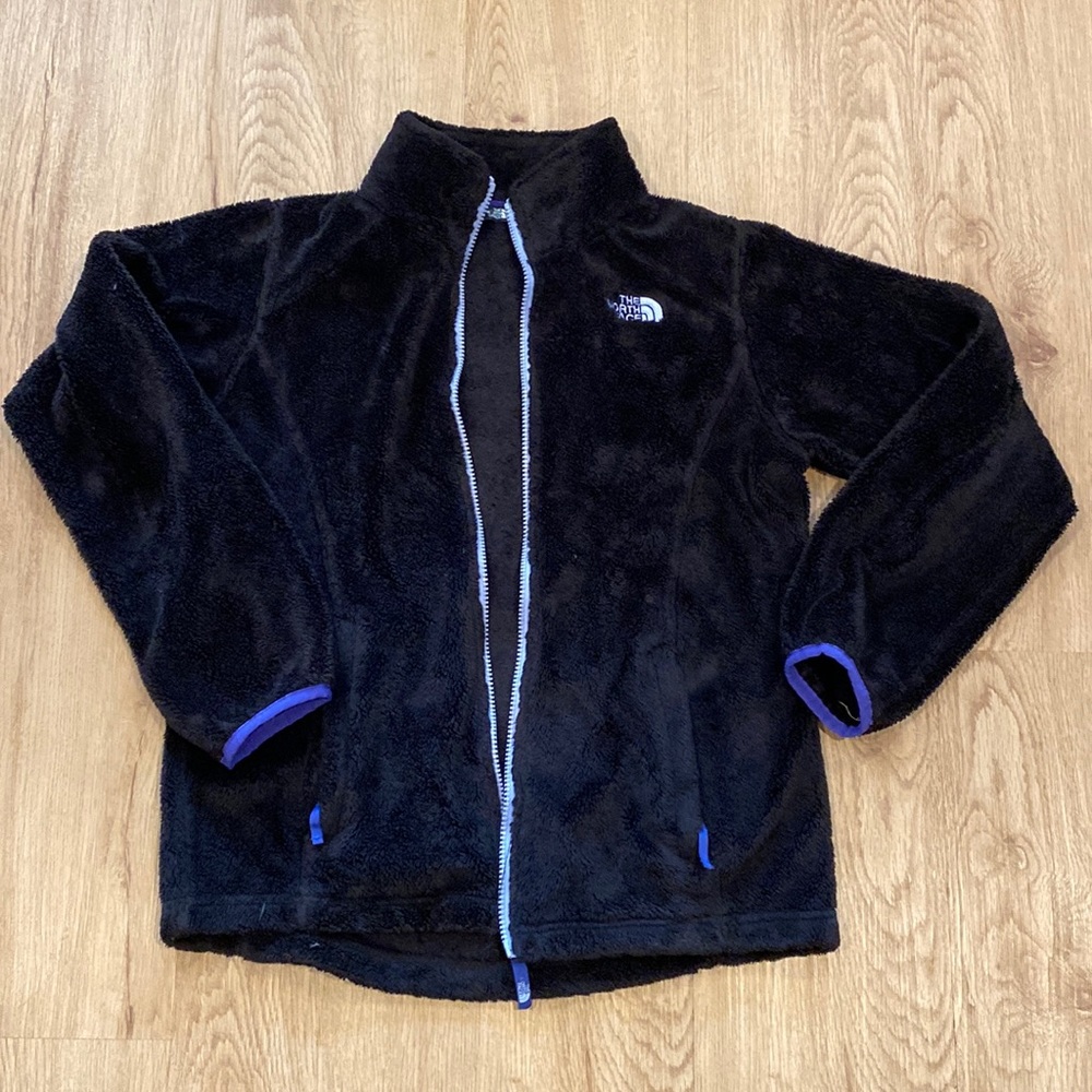 The Northface fleece jacket snuggly with inside/outside pockets - sz 14/16